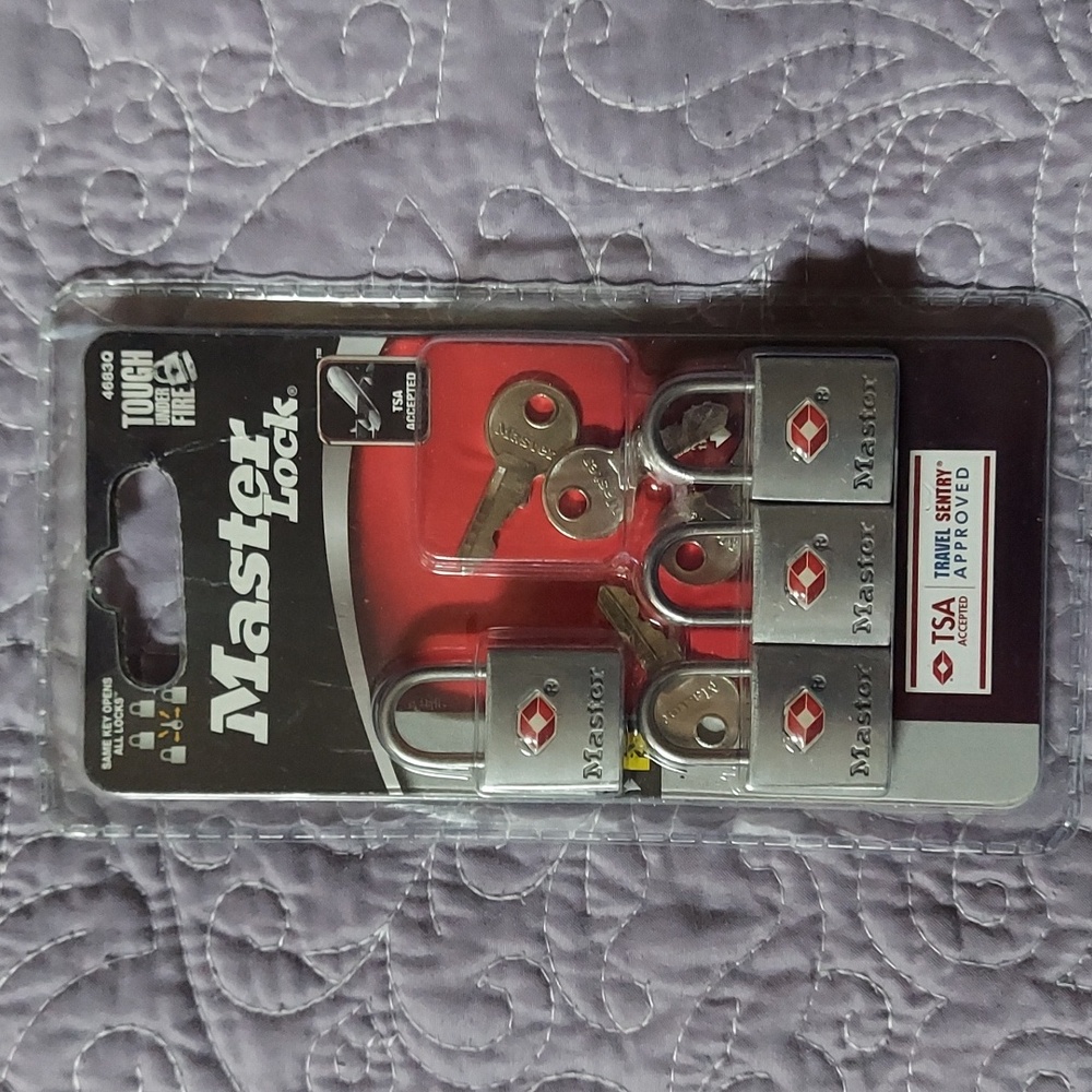 Master Lock Touch Under Fire Locks Set Of 4! TSA ACCEPTED BNWT
